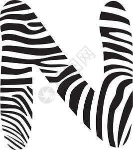 Font zebra 字母N背景图片