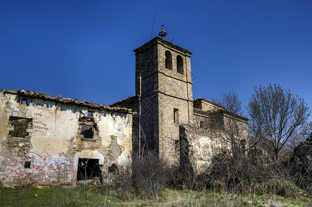 被遗弃的教堂岩石建筑辉光太阳建筑学废墟背景图片