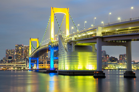 东京湾东京彩虹桥日落旅游目的地景观港区景点旅行建筑学地方地标背景