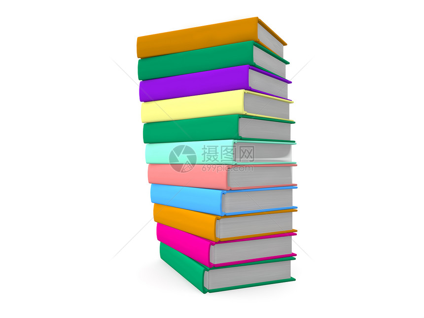 彩色书集堆叠教育空白故事图书馆出版物智慧收藏小说咨询数据图片