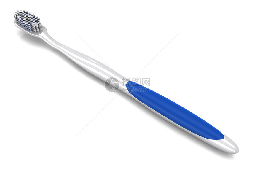 牙刷白色牙科卫生打扫插图刷子口腔蓝色图片