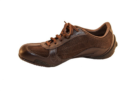 现代棕色运动鞋的孤立图片背景图片