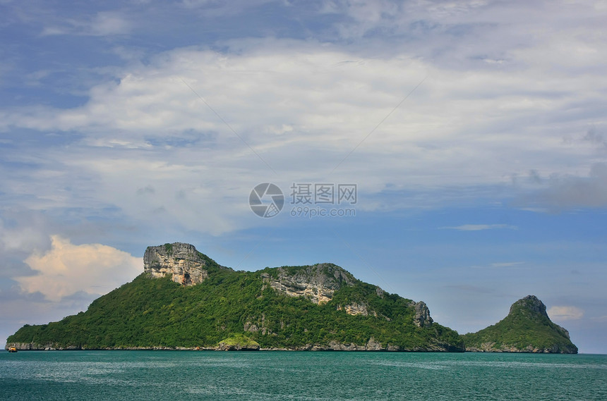 泰国昂忠国家海洋公园泰国森林公园盐水旅行海滩天空海岸线海景海岸热带图片