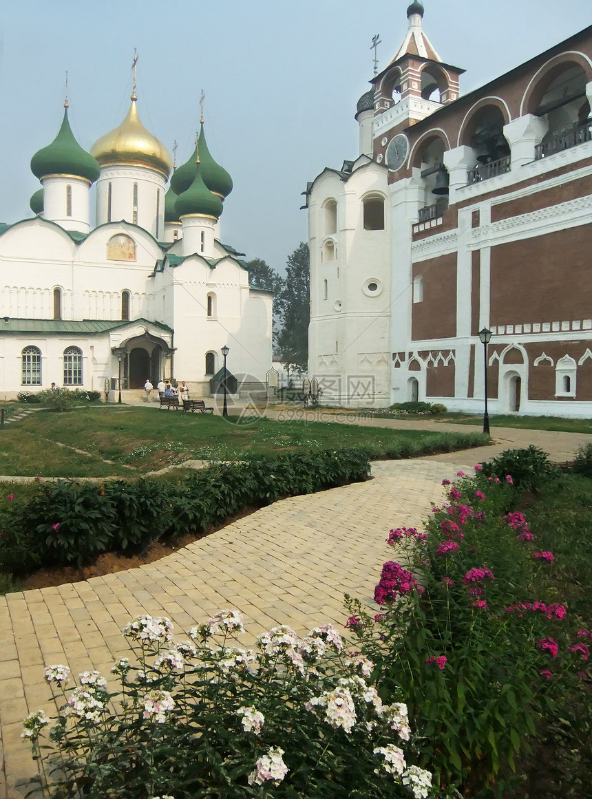 圣E修道院的横越大教堂和钟楼服务风景穹顶寺庙教堂宗教大教堂国家教会回廊图片