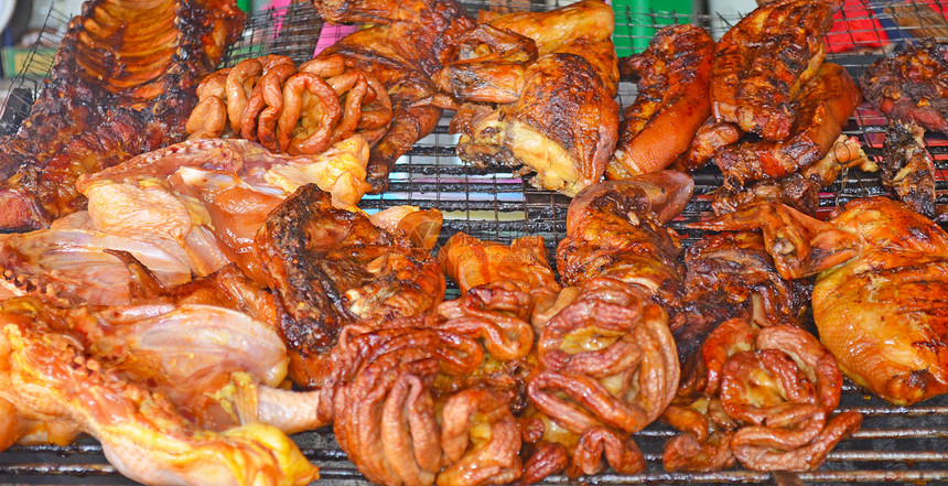 泰格里尔德食品烹饪食物餐厅木炭鸡腿营养派对烧伤火焰美食图片