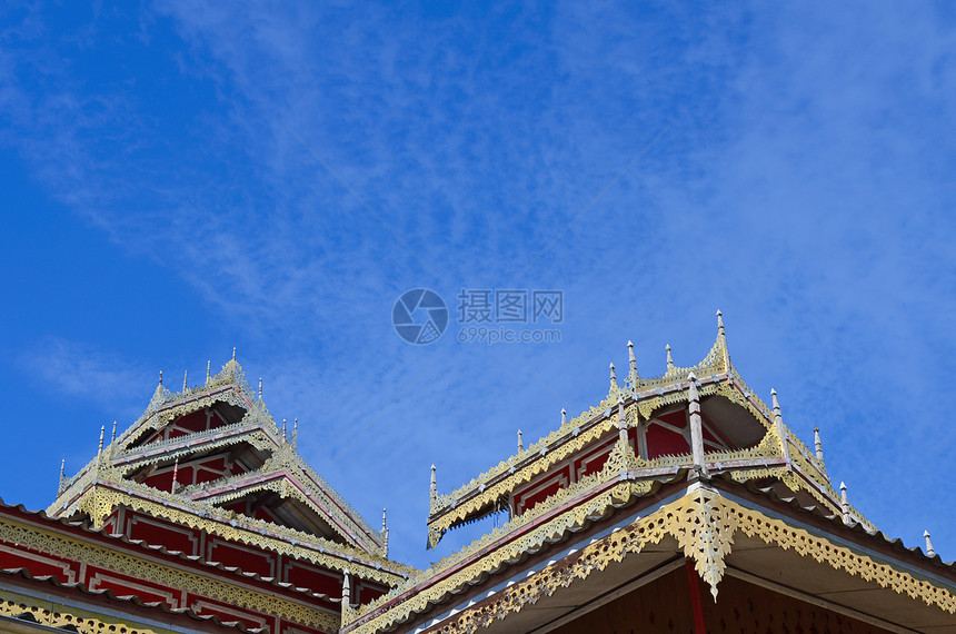大叶的佛寺传统土井上帝建筑学教会地标天空寺庙白色宗教图片