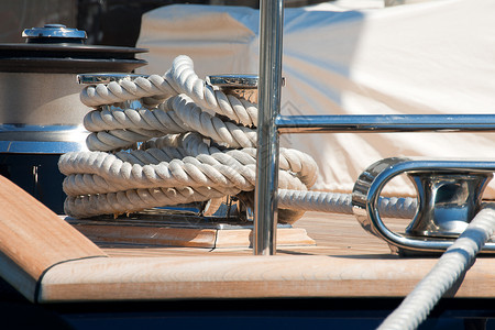 特写 Yacht 绳索高清图片