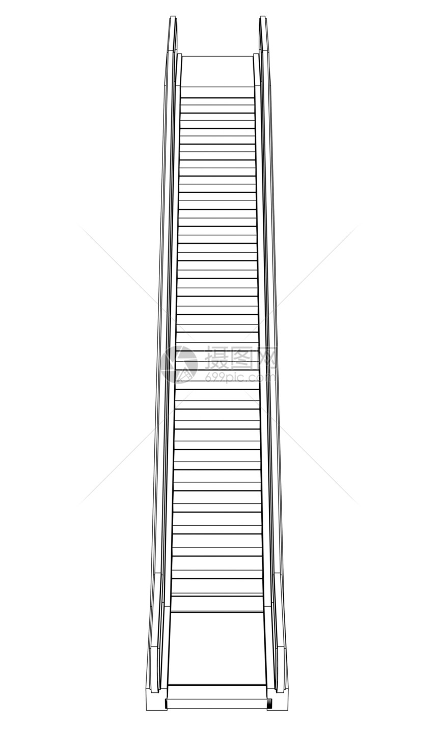 牵引扶梯升降器 电线框架绘画楼梯草图电梯蓝图运输工程小路建筑学金属图片
