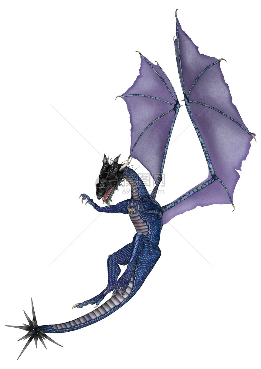 蓝龙动物魔法怪物神话爬虫童话故事插图文化图片
