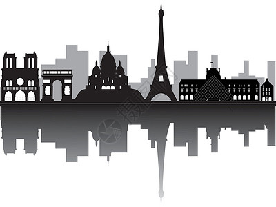 巴黎卢浮宫广场paris 天线月亮日落天际首都建筑景观城市商业天空设计图片