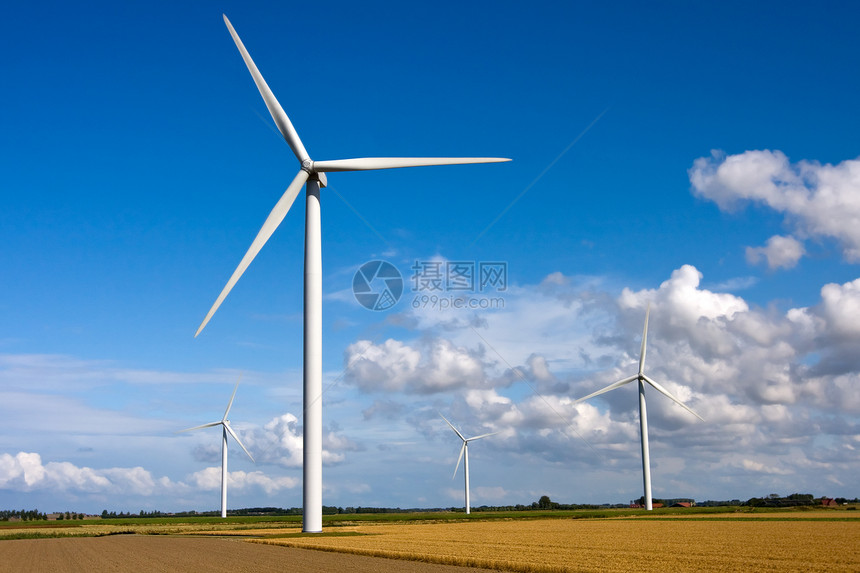 田野风力涡轮机粮食金属活力涡轮力量住宅螺旋桨场地云景环境图片