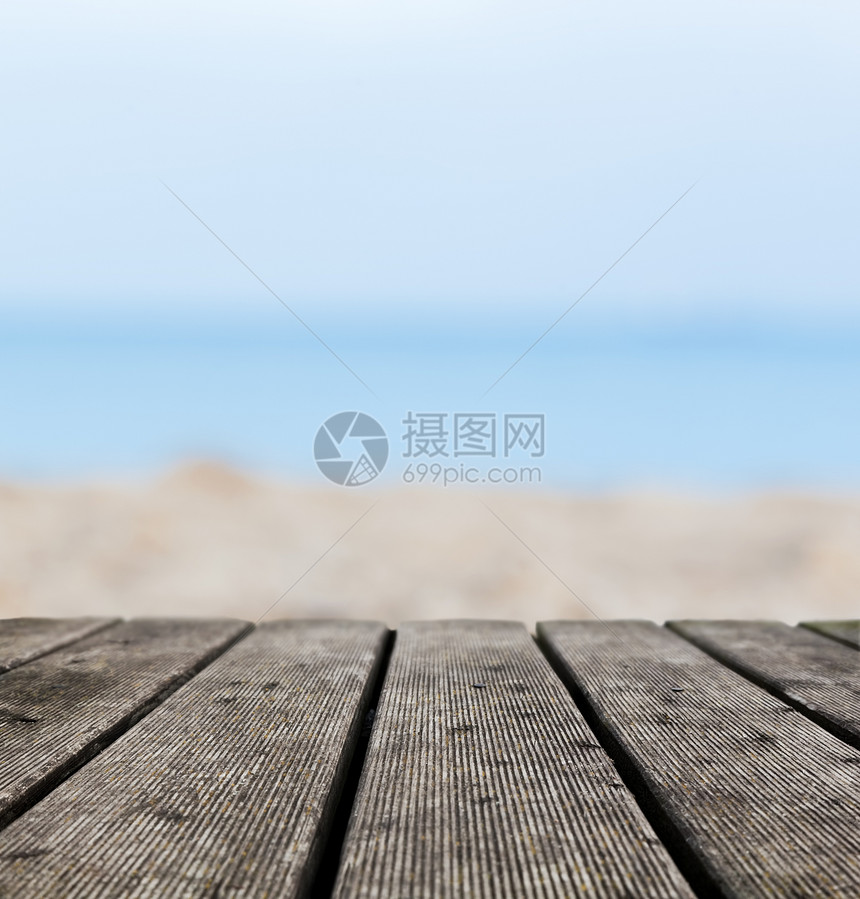 岸边生锈的实木板 海洋背景 海滨图片