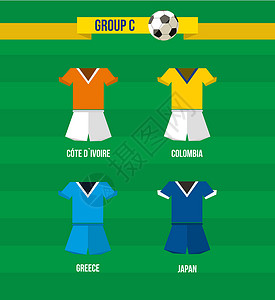 科特迪瓦2014年巴西足球锦标赛C小组插画