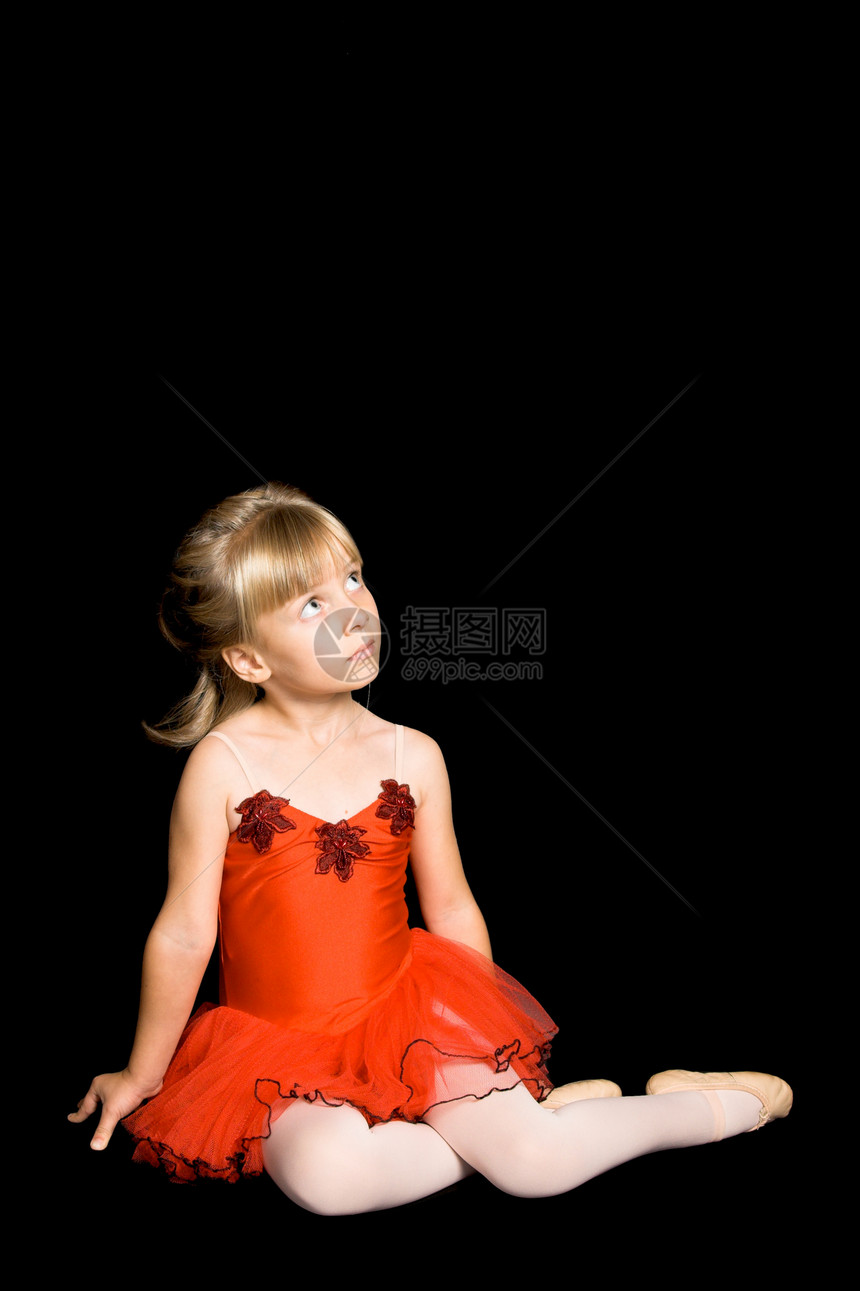 小型芭蕾舞肩带紧身衣服装裙子女性戏服舞蹈家红色孩子童话图片