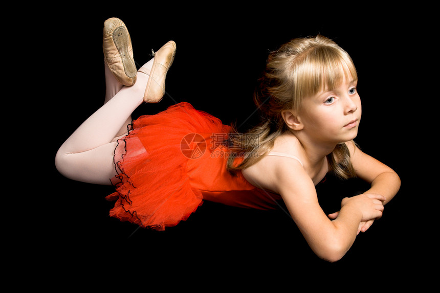 小型芭蕾舞裙子紧身衣戏服女孩红色女性童话演员肩带孩子图片