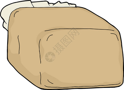 塑料包装中的面包袋装卡通片插图手绘写意空白杂货背景图片