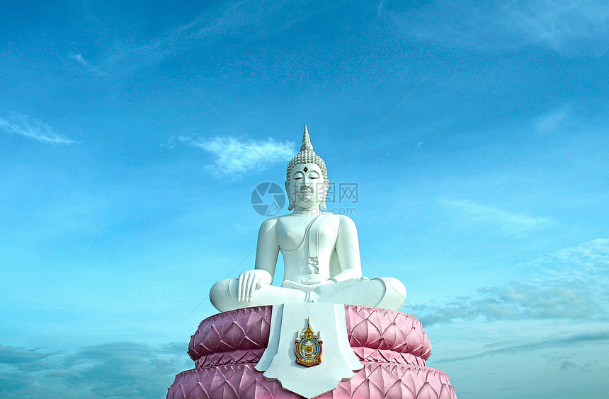 白海面佛像 用蓝SK制压马拉态度旅行建筑雕像宗教废墟上帝寺庙艺术地标佛教徒图片