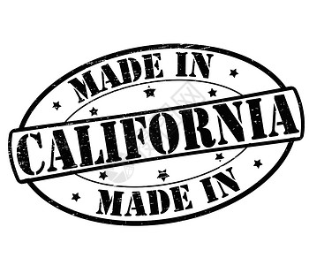 加州巴旦木加利福尼亚制造椭圆形星星黑色插画