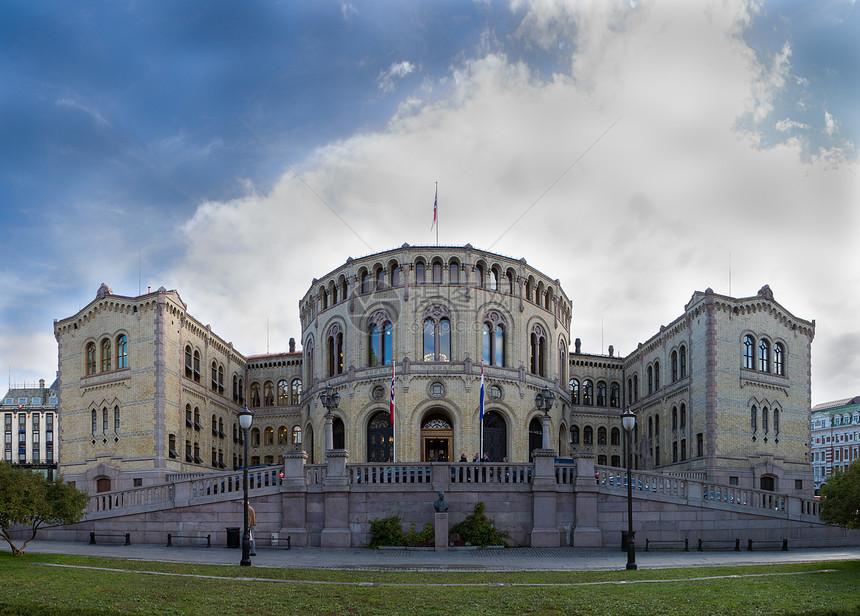 Stortinget 发动机存储大厦议会政治蓝色天空图片