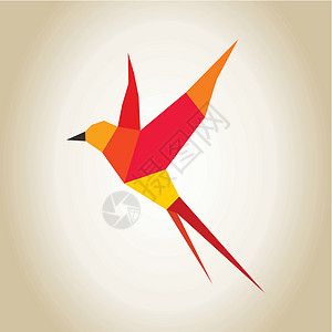 红鸟羽毛卡通片苍鹭动物群插图艺术翅膀装饰品企鹅红色背景图片