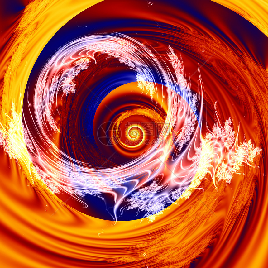 颜色的伏变装饰运动蓝色螺旋活力圆圈曲线旋转科学橙子图片