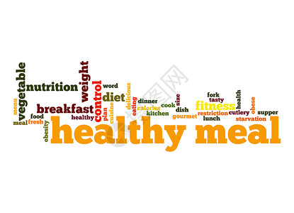 健康美餐用字云背景图片