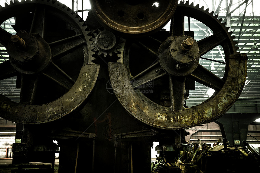 装有COG的大型工业大厅维修建筑工厂房间机器冶金齿轮作坊职场金属图片