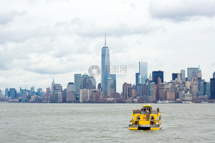 下曼哈顿地标反射金融城市商业景观自由场景图片
