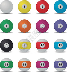 彩色球数字烟球游戏插图圆圈闲暇数字运动球池黑球收藏竞赛插画
