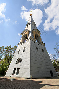 贝尔弗里金字塔尖顶建筑学教会天堂宗教钟楼历史高清图片