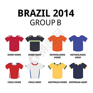 2014年世界杯巴西2014 - B组足球球衣插画