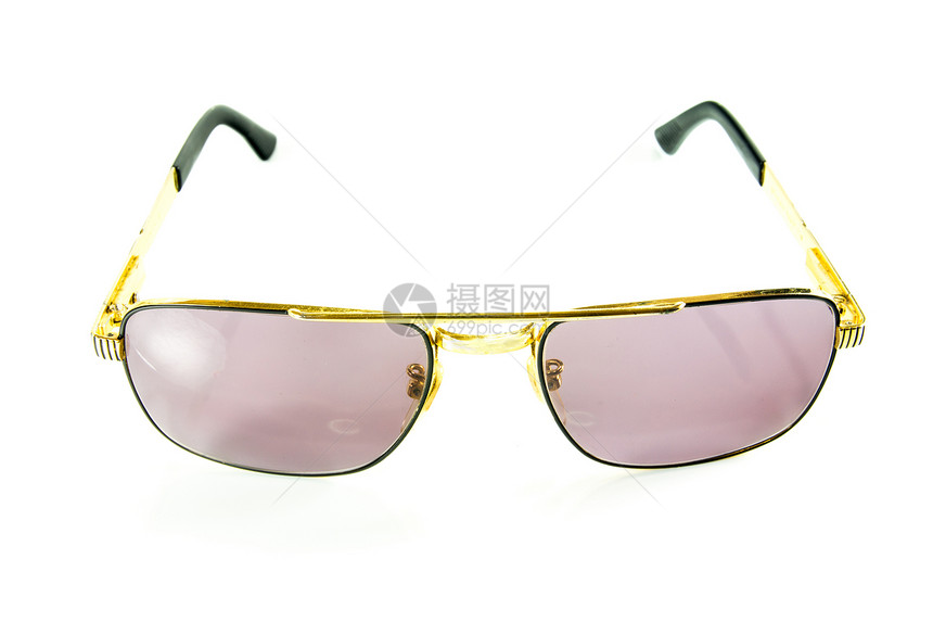 太阳镜框架黑色眼镜反射飞行员白色塑料光学镜片眼睛图片