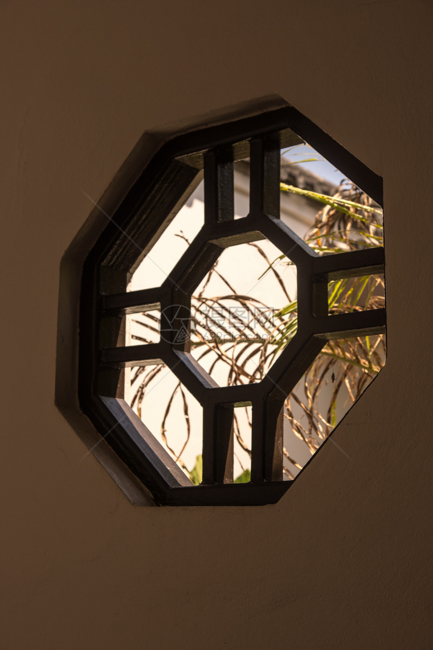 中国窗口羽毛植物建筑窗户网络几何风格装饰四边形六边形图片