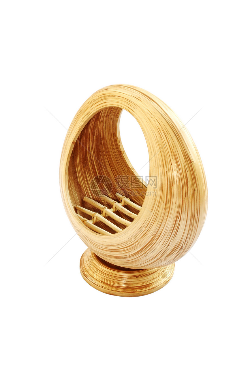孤立的竹子篮子木头家具白色棕色盒子风格材料装饰手工工艺图片