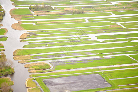 带水的绿色景观 荷兰Twiske背景图片
