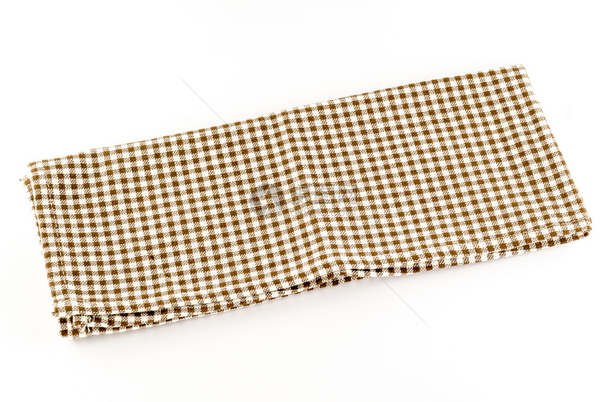 棕色厨房毛巾桌布野餐折叠织物餐巾桌子棉布早餐格子白色图片