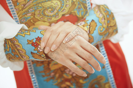 俄罗斯国服俄罗斯民族服装服饰艺术家遗产戏服一部分女性工作室传统演员风俗背景图片