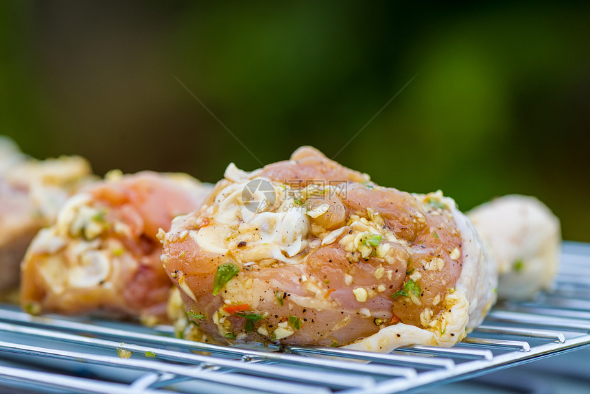 烤鸡的鸡腿家禽食谱派对火焰英语食物烹饪花园用餐语言图片