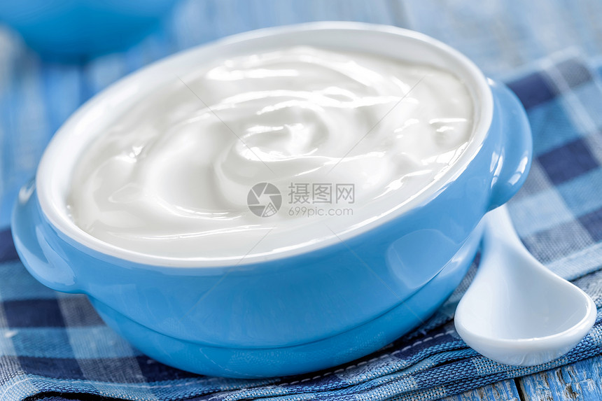 酸酸奶油奶制品食物烹饪奶油鞭打酸奶饮食乡村乳制品勺子图片