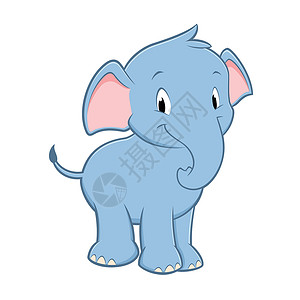 婴儿大象卡通背景图片
