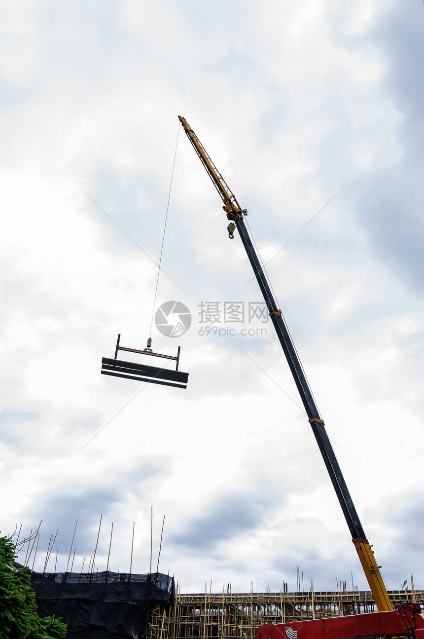 Crane 吊吊吊式混凝土板金属绳索平衡电梯盘子工具地面混凝土工业电缆图片