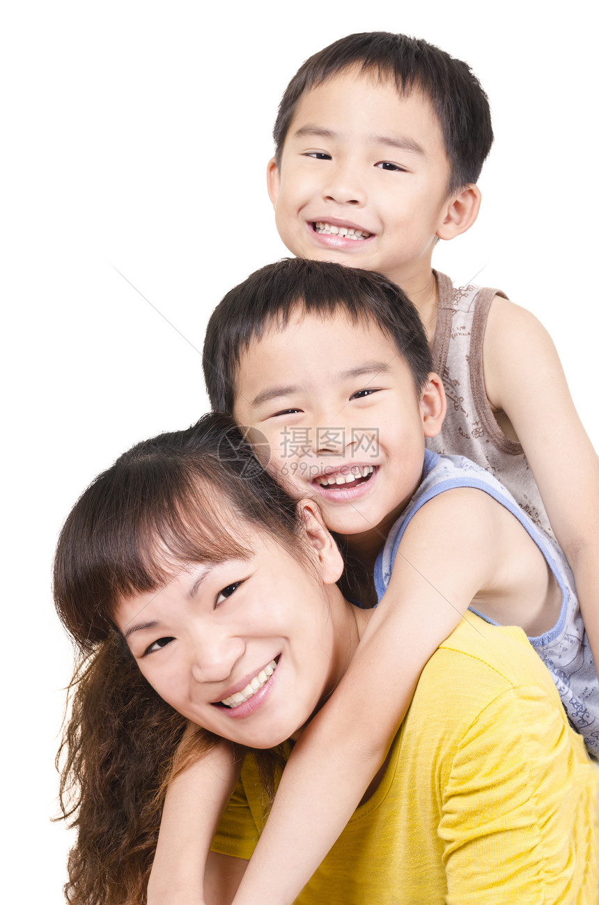 快乐的家庭肖像女士孩子们女性幸福男性男生白色女儿母亲女孩图片