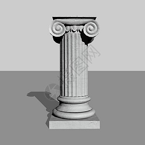石柱  3D雕塑插图大理石灰色艺术古董建筑学白色寺庙石头背景图片