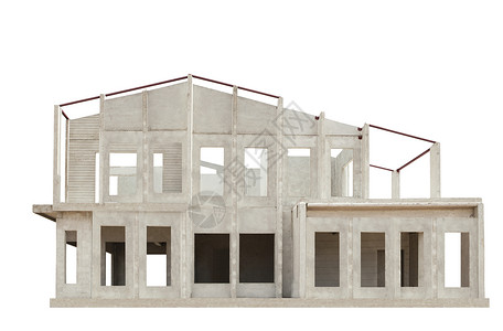 孤立的白色背景用于骗骗人的游戏框架 A外观建筑财产住房房地产水泥窗户背景图片