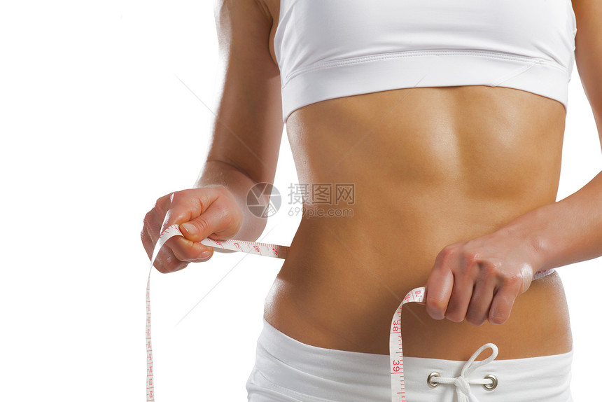 腰部的年轻运动女性组织营养女士健身房身体饮食女孩重量食物腹部图片