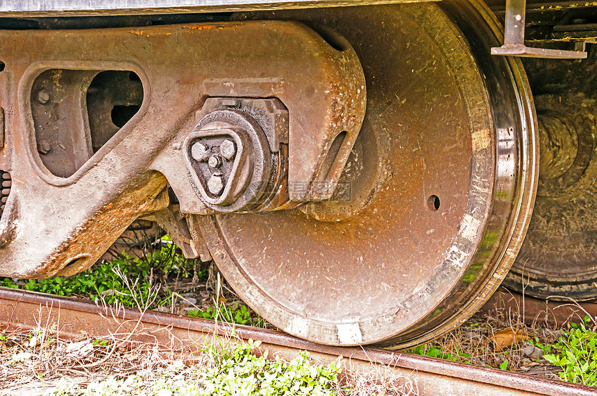 火车轮灰色水平车轮铁路火车轨枕机车运动齿轮铁轨图片