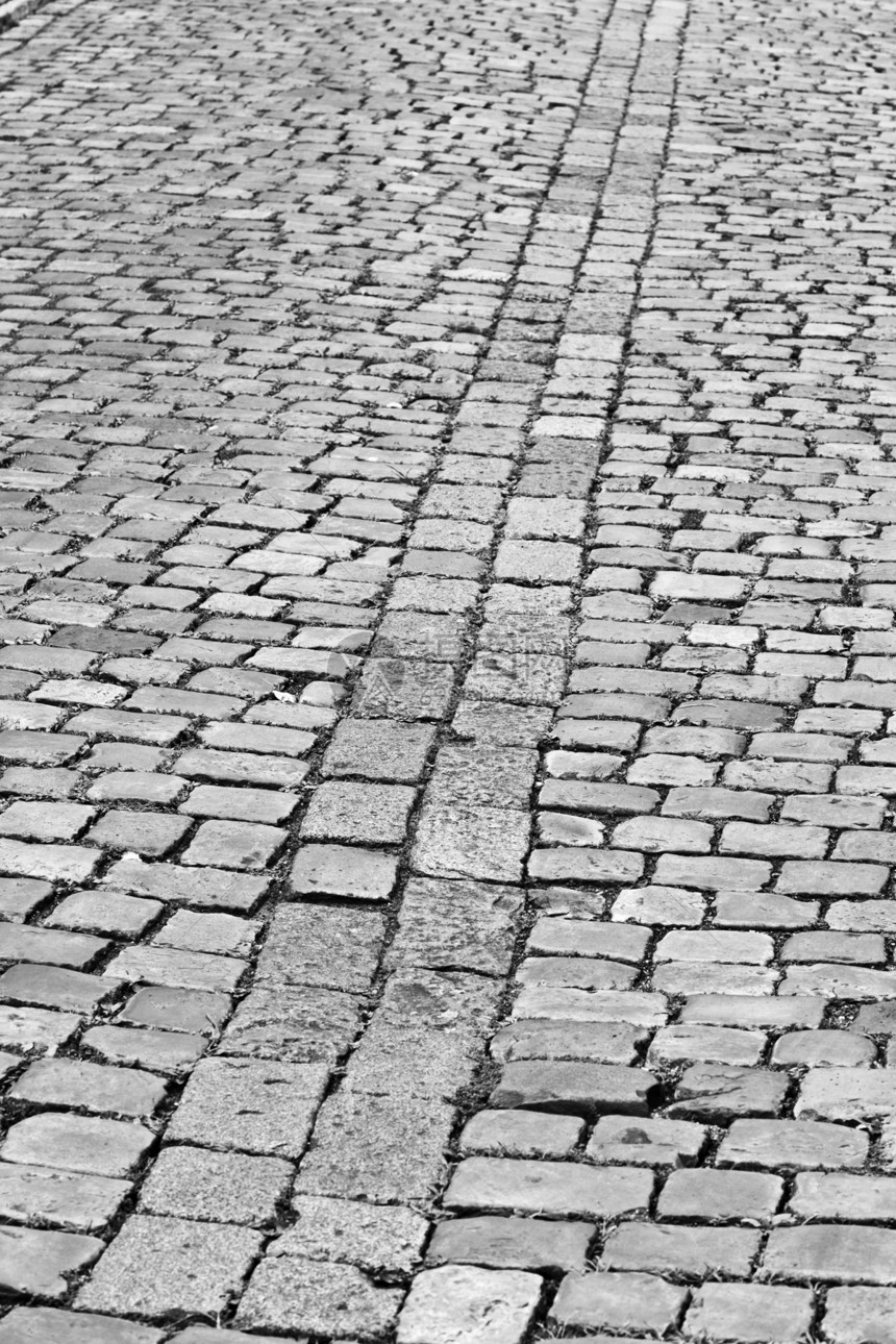 布拉格古老的街花岗岩线条城市石头历史性正方形小路立方体鹅卵石路面图片
