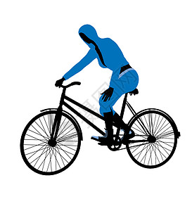 女性自行车骑手一号说明轮光灯两轮车轮子脚踏车骑士女孩插图剪影背景