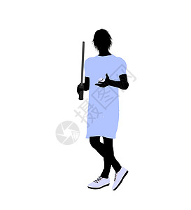 男性网球玩家 I 说明 Silhouette游戏插图运动网球场男人剪影背景图片
