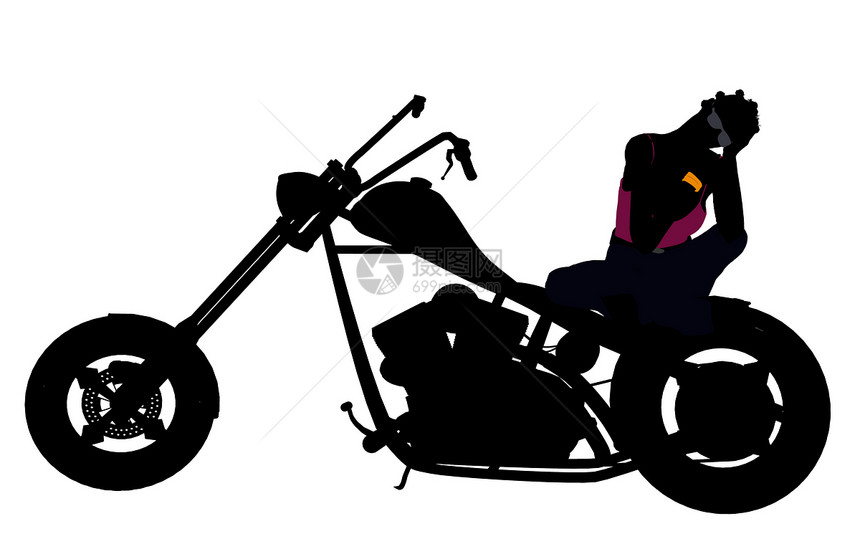 非裔美国女性比克尔西尔休维特剪影女士耐力赛自行车菜刀越野车插图摩托车图片